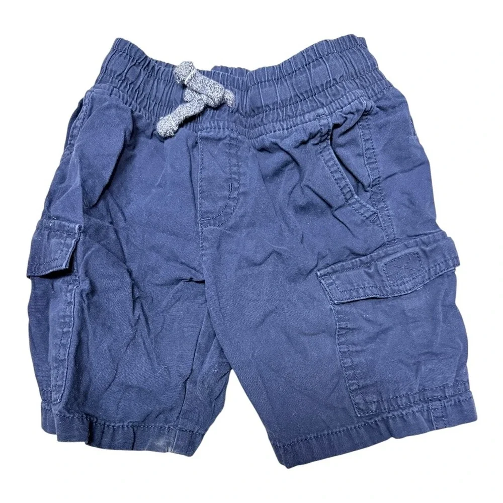 Gymboree Polo‎ Shirt and Cargo Shorts Kids Size 4/5 Multi Stripe Navy 2pc Set